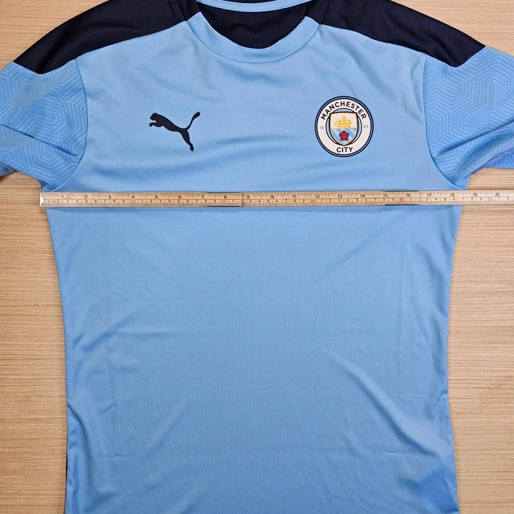 Puma Manchester City FC Training Jersey Mens S Blue Soccer Top 757878-01